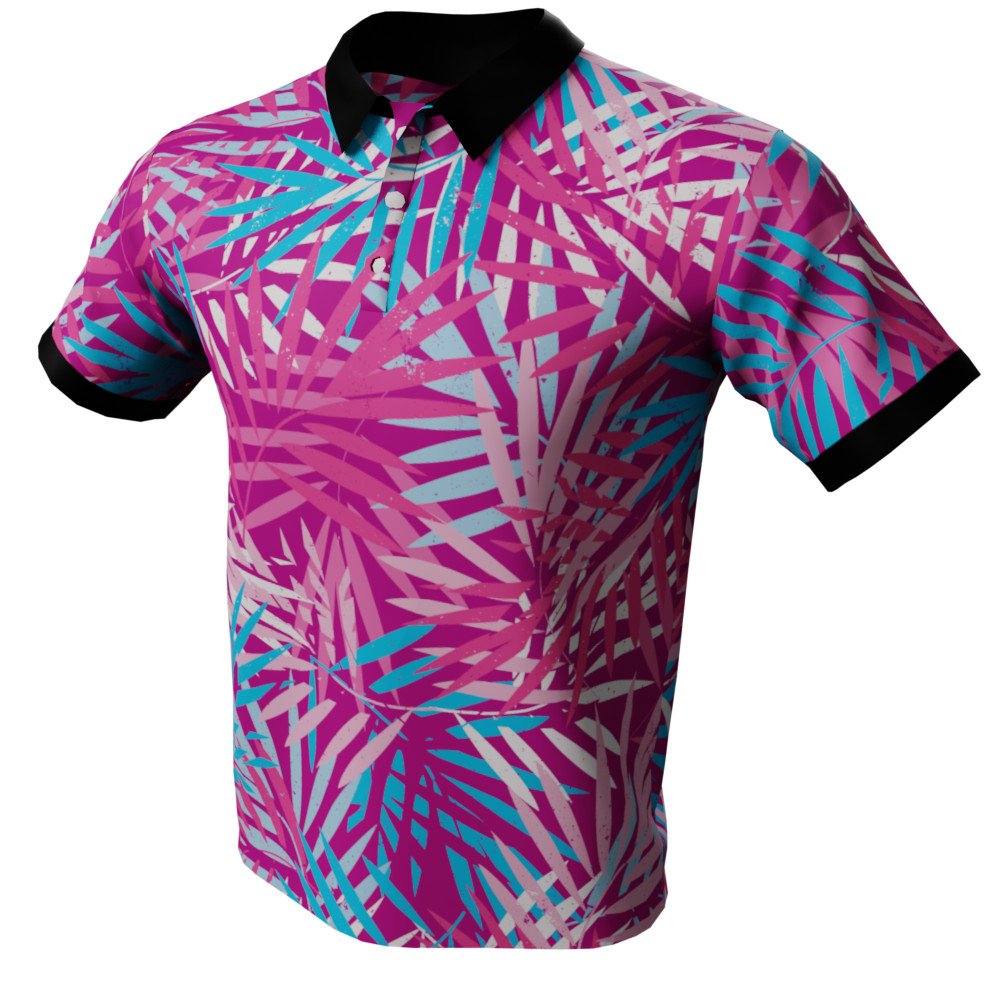 Summer Leaves Polo Golf Shirt - Image 3