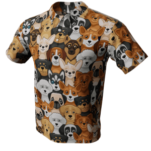 Dog Pattern Polo Golf Shirt