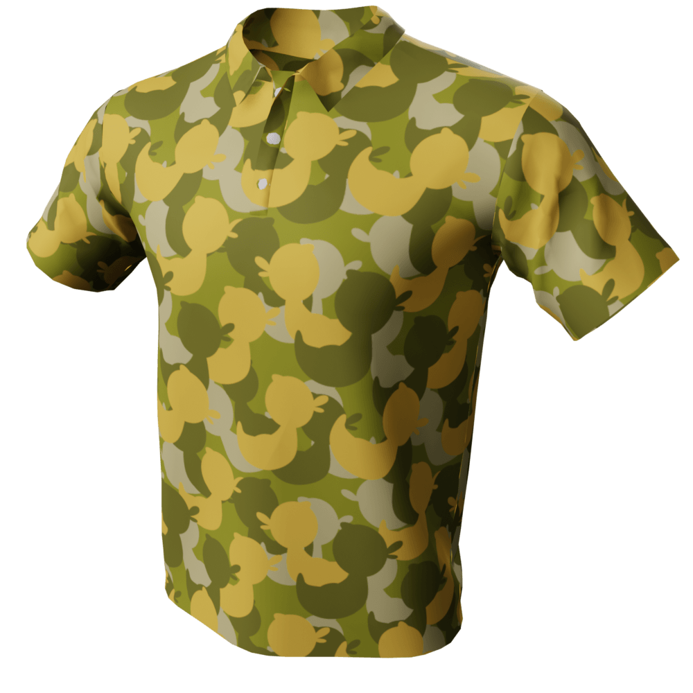 Duck Pattern Polo Golf Shirt - Image 5