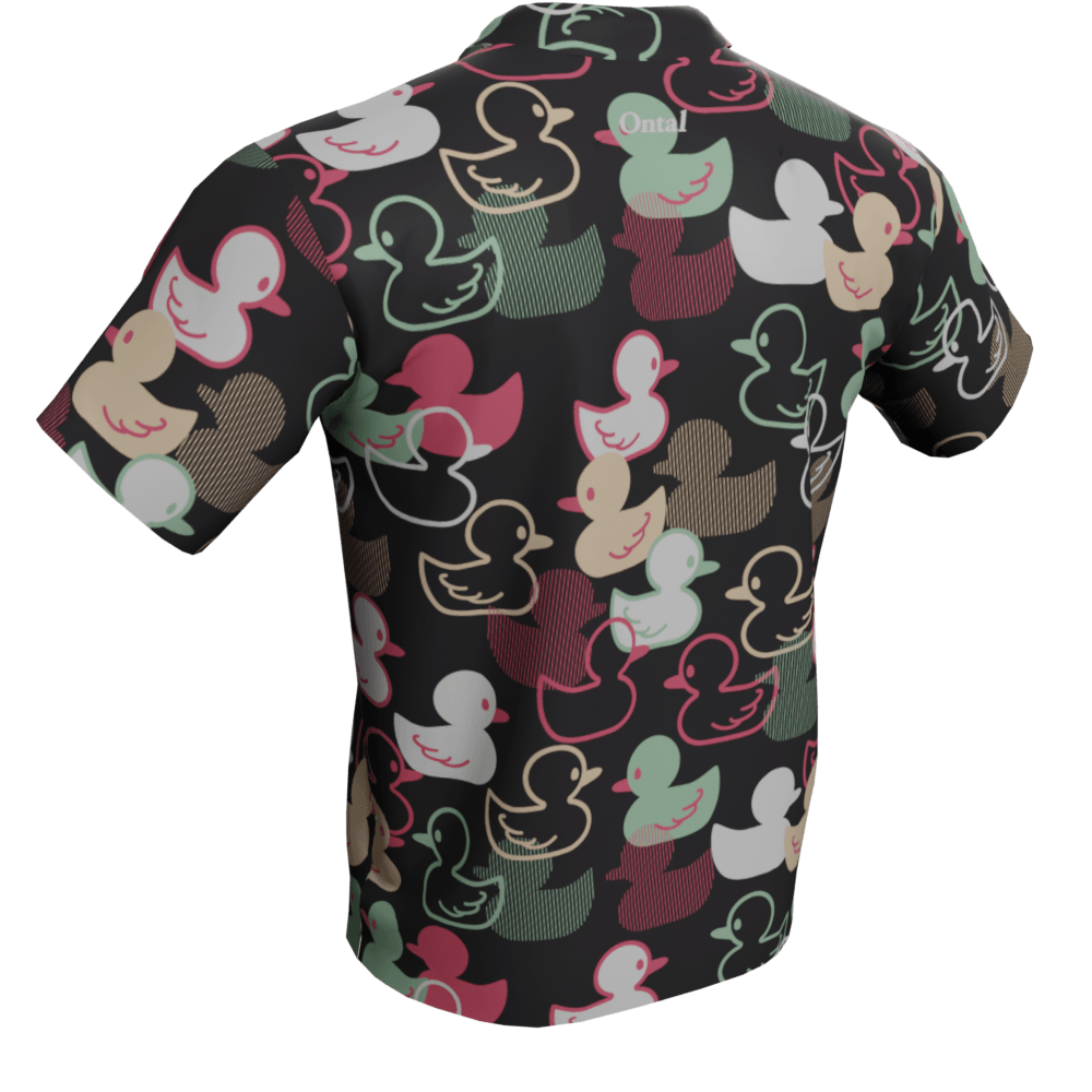 Duck Pattern Polo Golf Shirt - Image 4