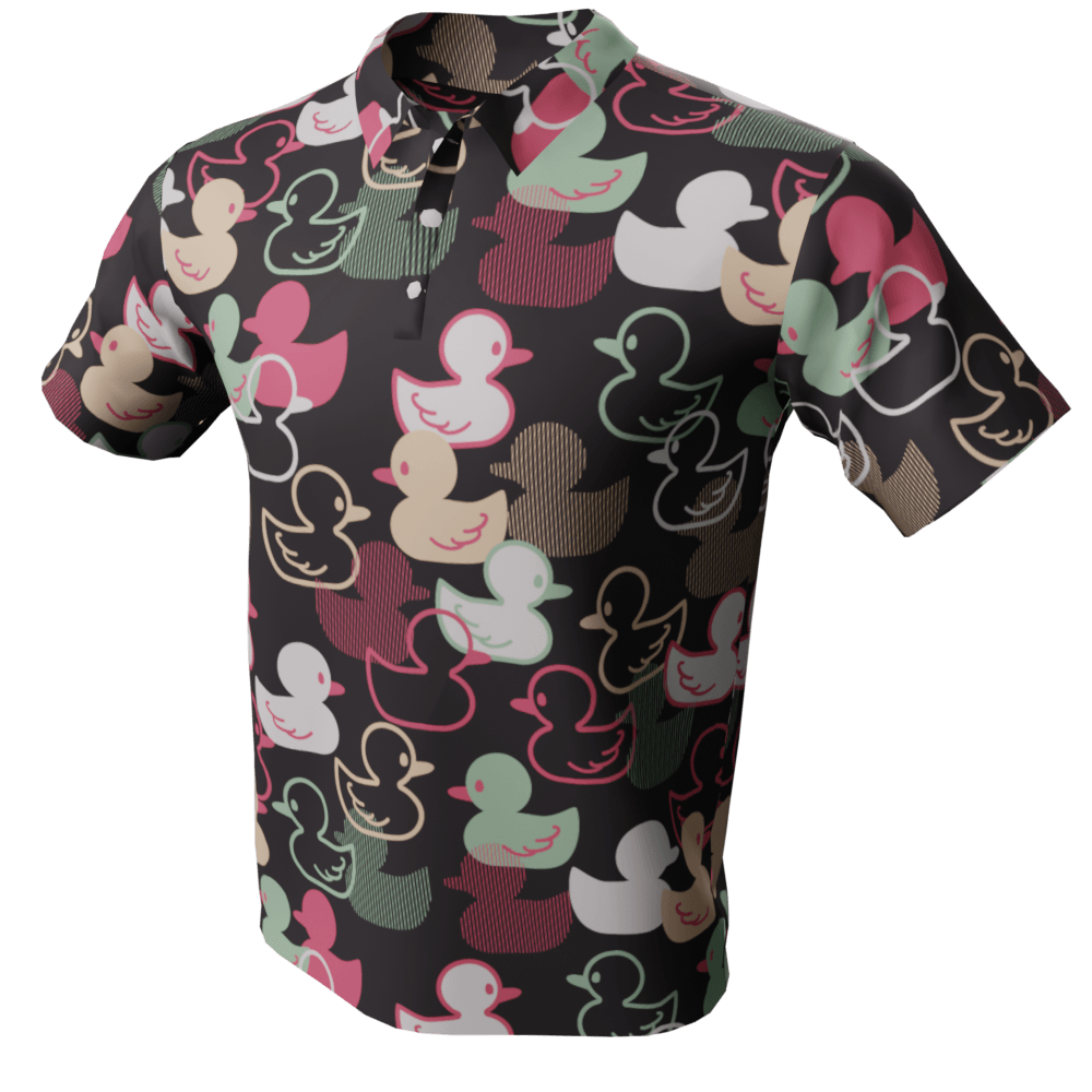Duck Pattern Polo Golf Shirt - Image 3