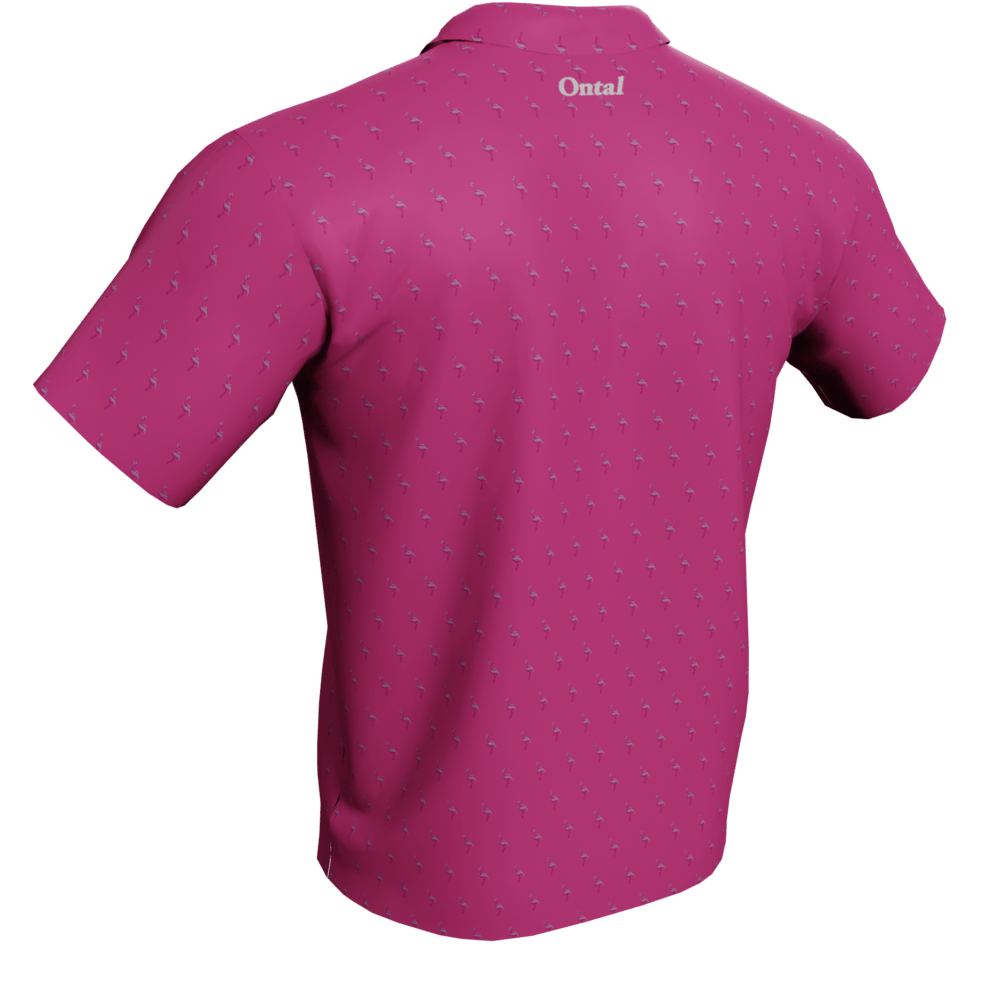 Pink Flamingos Polo Golf Shirt - Image 2